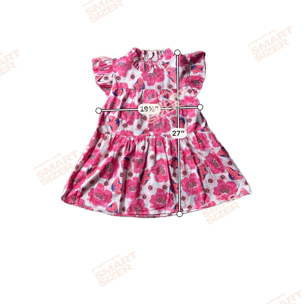 Jodifl Womens Pink Floral Poppy Ruffle Neck Flutter Sleeve Babydoll Top Medium - Picture 7 of 11